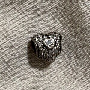 Pandora Sterling Silver Pave Clear CZ Heart Charm ALE S925 791052CZ